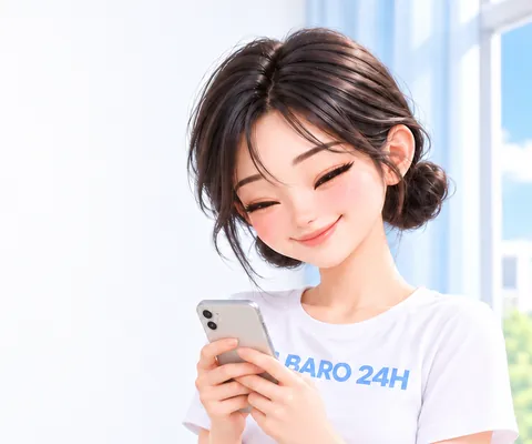 편안한 표정으로 설명하는 여성 3D 인물